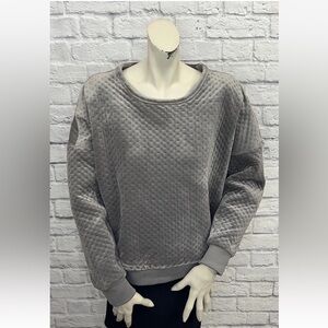 SPENSE GRAY TEXTURED GEOMETRIC PRINT LONG SLEEVE SWEATSHIRT TOP SIZE XL